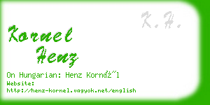 kornel henz business card